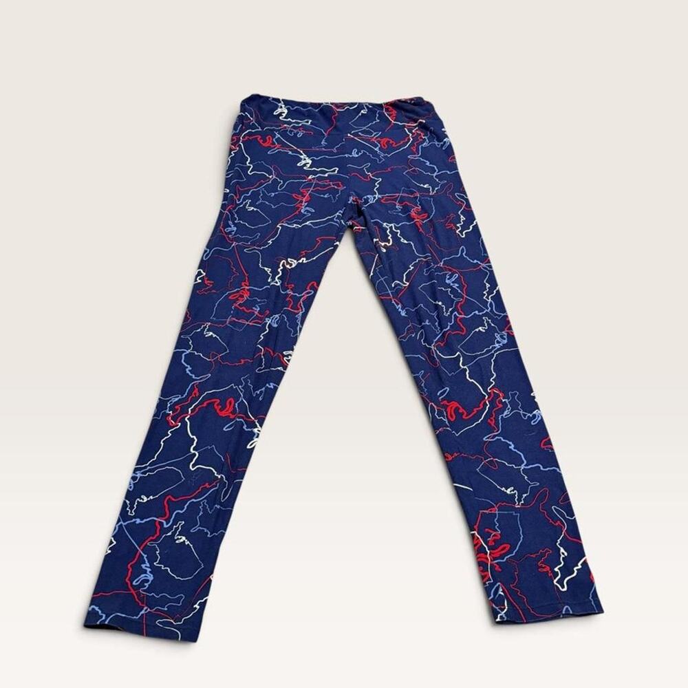 LuLaRoe TC Unicorn Patriotic America Leggings Navy Red White